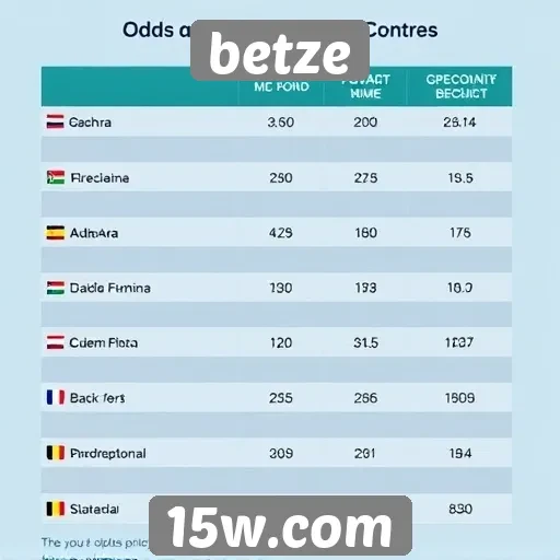 Comparativo de odds entre Betze e concorrentes no mercado